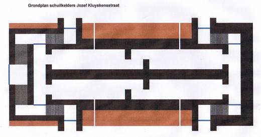 grondplan schuilkelders Bijloke Jozef Kluyskensstraat
